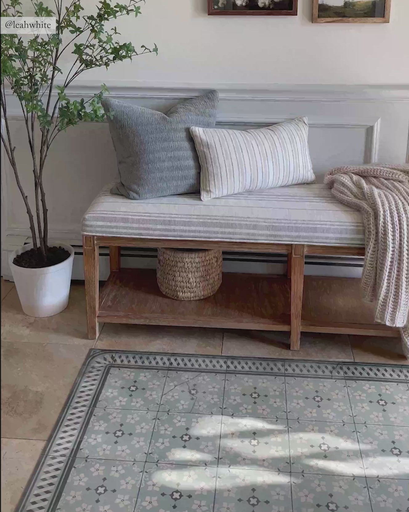 Almond Mint Modern Vinyl Rug video thumbnail
