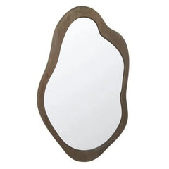 90cm Mid-Century Asymmetric Wood- Framed Wall Mirror 54x3x90cm