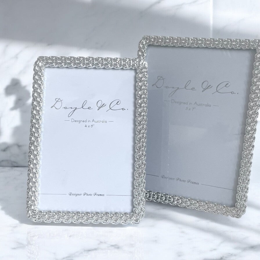 189 Silver Layered Petal Frame 4X6