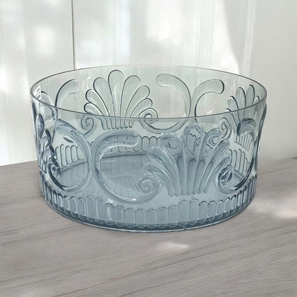 18Bl - Acrylic Salad Bowl Scollop Blue 25X12