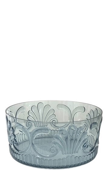 18Bl - Acrylic Salad Bowl Scollop Blue 25X12