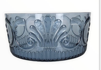 18Bl - Acrylic Salad Bowl Scollop Blue 25X12