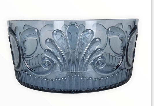 18Bl - Acrylic Salad Bowl Scollop Blue 25X12