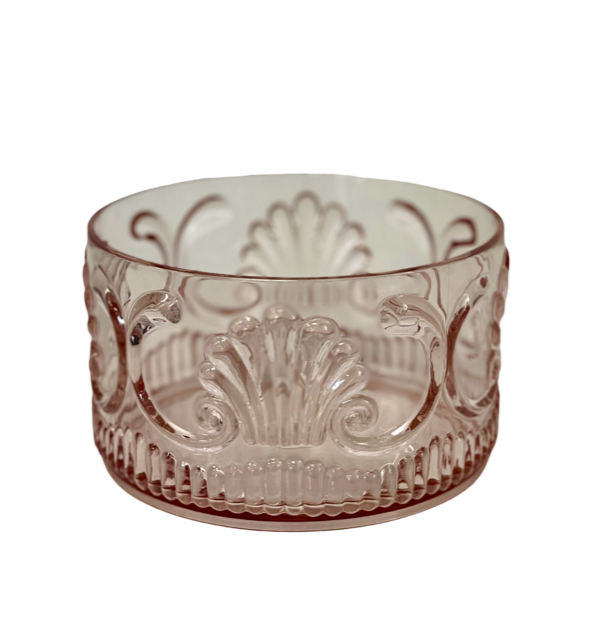 18Pk - Acrylic Salad Bowl Scollop Pink 25X12