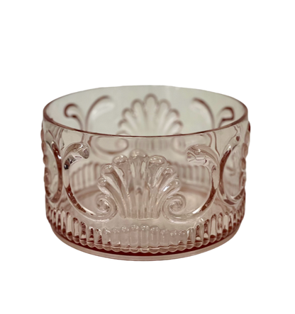 18Pk - Acrylic Salad Bowl Scollop Pink 25X12