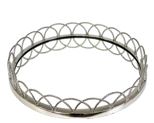 192C Round Glass Tray Looped Edge 35Cm