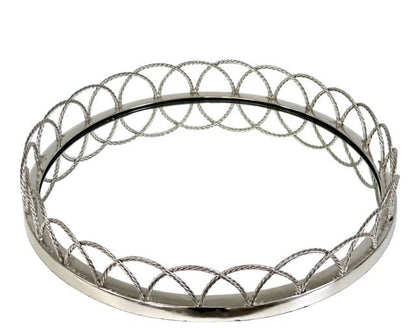 192C Round Glass Tray Looped Edge 35Cm