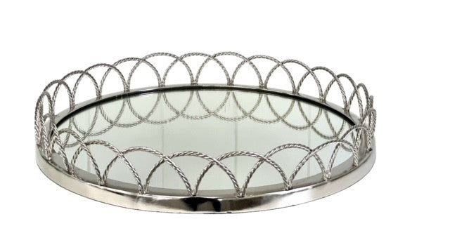 192C Round Glass Tray Looped Edge 35Cm