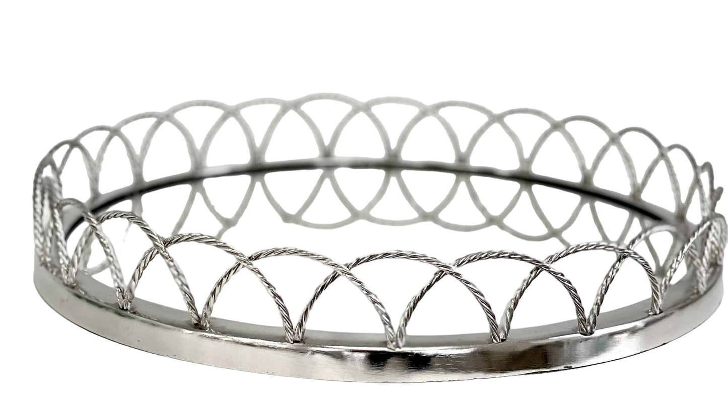 192C Round Glass Tray Looped Edge 35Cm
