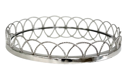 192C Round Glass Tray Looped Edge 35Cm