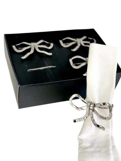 192G Oval Bow Napkin Ring Set Of 4