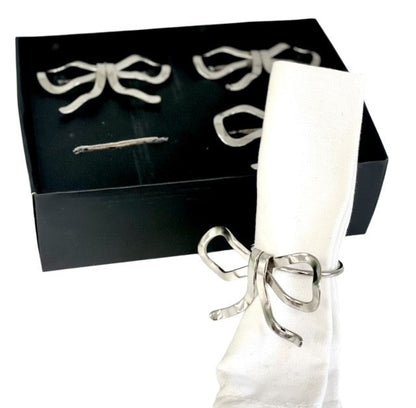 192G Oval Bow Napkin Ring Set Of 4