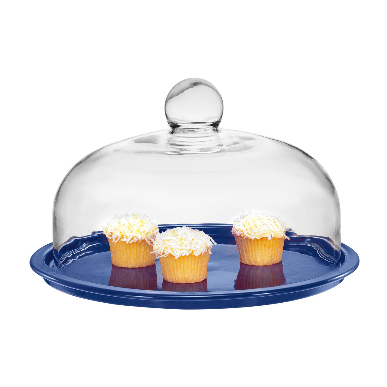Chasseur - CAKE PLATTER - 29.5CM WITH GLASS LID -  BLUE