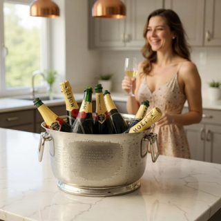 195A S/Steel Single Wall Hammered Tub Bucket