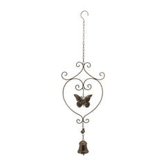 Hanging Butterfly w/Bird + Bell 27x7x89cm