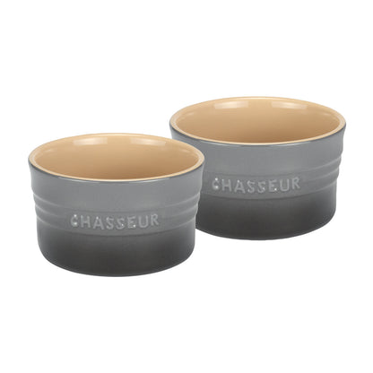 RAMEKIN - 9.5CM DIAM. X 5.6CM- 250ML - 2 PIECE SET - CAVIAR & GREY