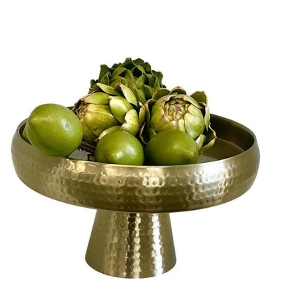 198D - Gold Hammered Cake Stand 32Cm