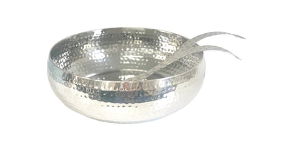 198K Stainless Steel Single Wall Hammered Salad Bowl  28Cm