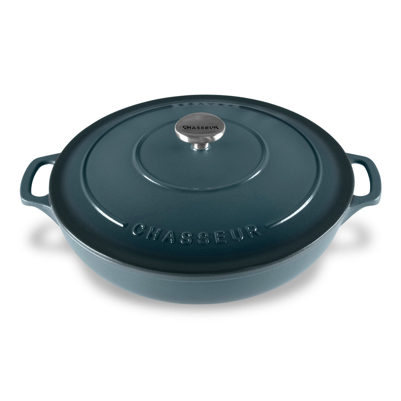 Chasseur LOW ROUND CASSEROLE - LIQUORICE BLUE - 30CM/2.5L