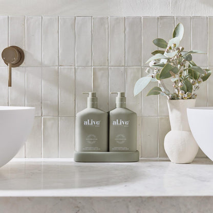 Alive Body Wash & Lotion Duo + Tray Green Pepper & Lotus with tray