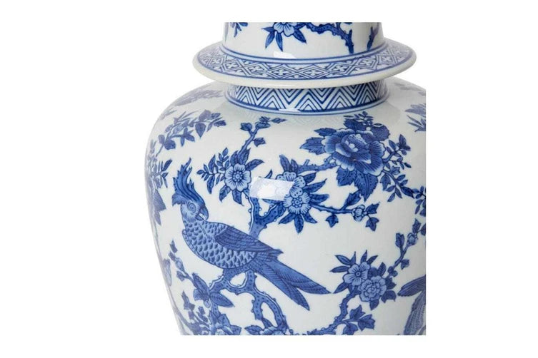 Willa - 37cm Porcelain Ginger Jar - Home Decorative Vase - Blue/White