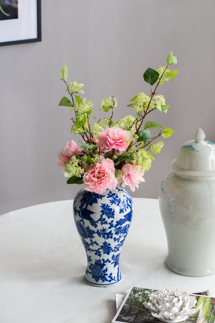 燕子花瓶 中号 蓝白色鸟形花瓶