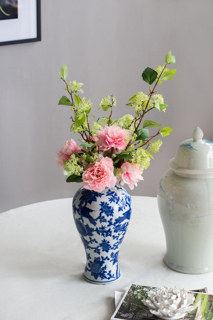 燕子花瓶 中号 蓝白色鸟形花瓶