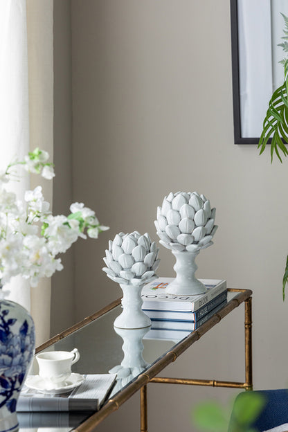 Artichoke Small Finial Ceramic. Care For This Stunning Artichoke Finial By Simply Cleaning It With A Damp Cloth.