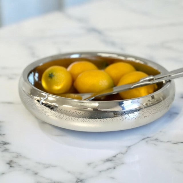 200E - Double Wall Shallow Belly Bowl Dot Etch