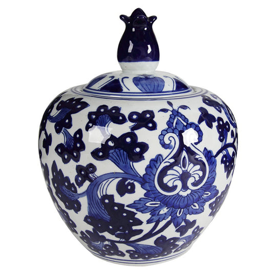 Posy Ginger Jar 26Cm Bold Colors And Decorative Finial. Fill With Faux Floral Stems For A Dramatic Mantle Arrangement