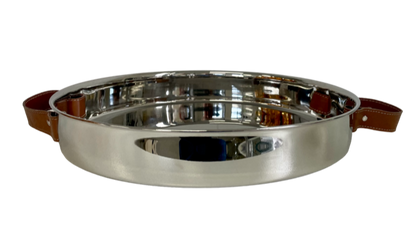 201F - Stainless Steel Cocktail Tray: Leather