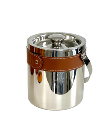 201G - Stainless Steel Ice Bucket:Leather