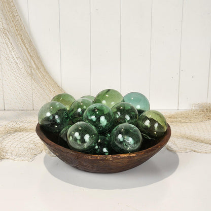 Set 5 X 2.5" Glass Float - Green No Net #4989