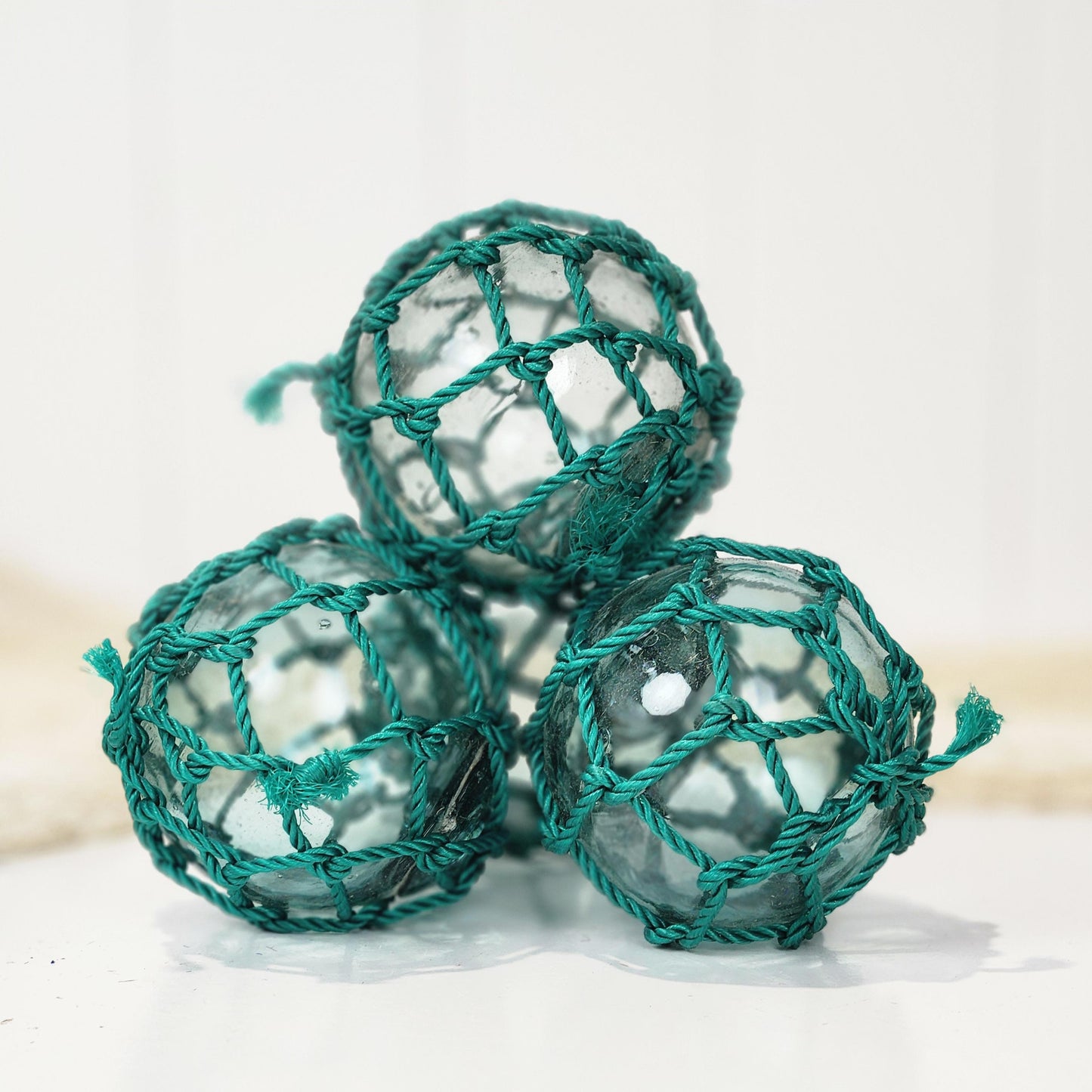 Set 5 X 2.5" Glass Floats #201G Green