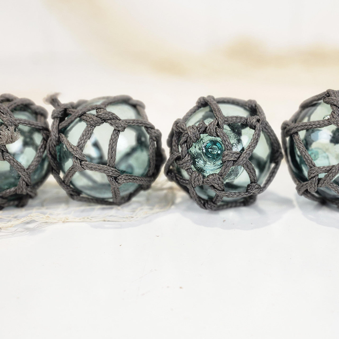 Set 5 X 2.5" Glass Float - Thick Cord #0101Tc