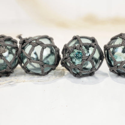 Set 5 X 2.5" Glass Float - Thick Cord #0101Tc