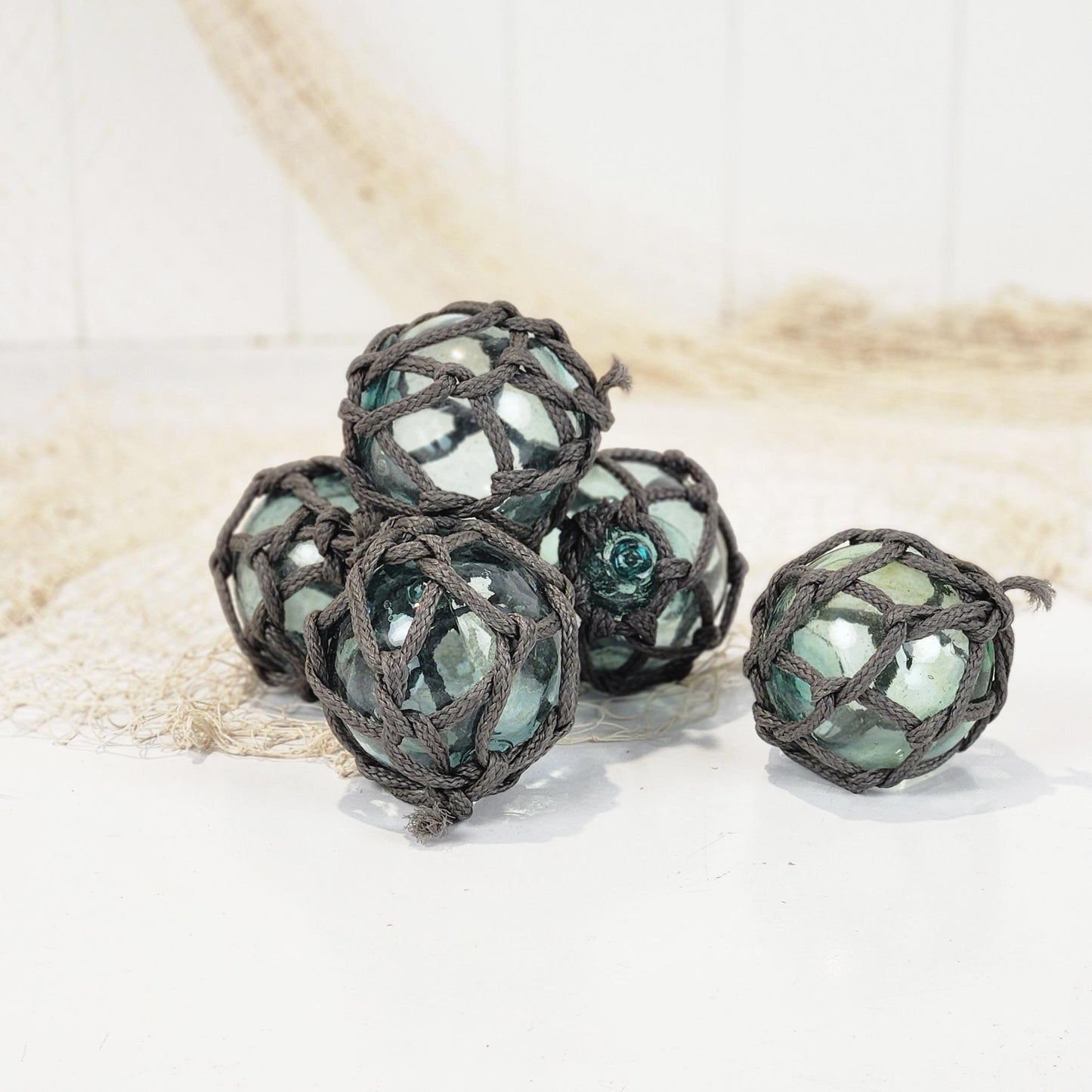 Set 5 X 2.5" Glass Floats #201Tc Thick Cord