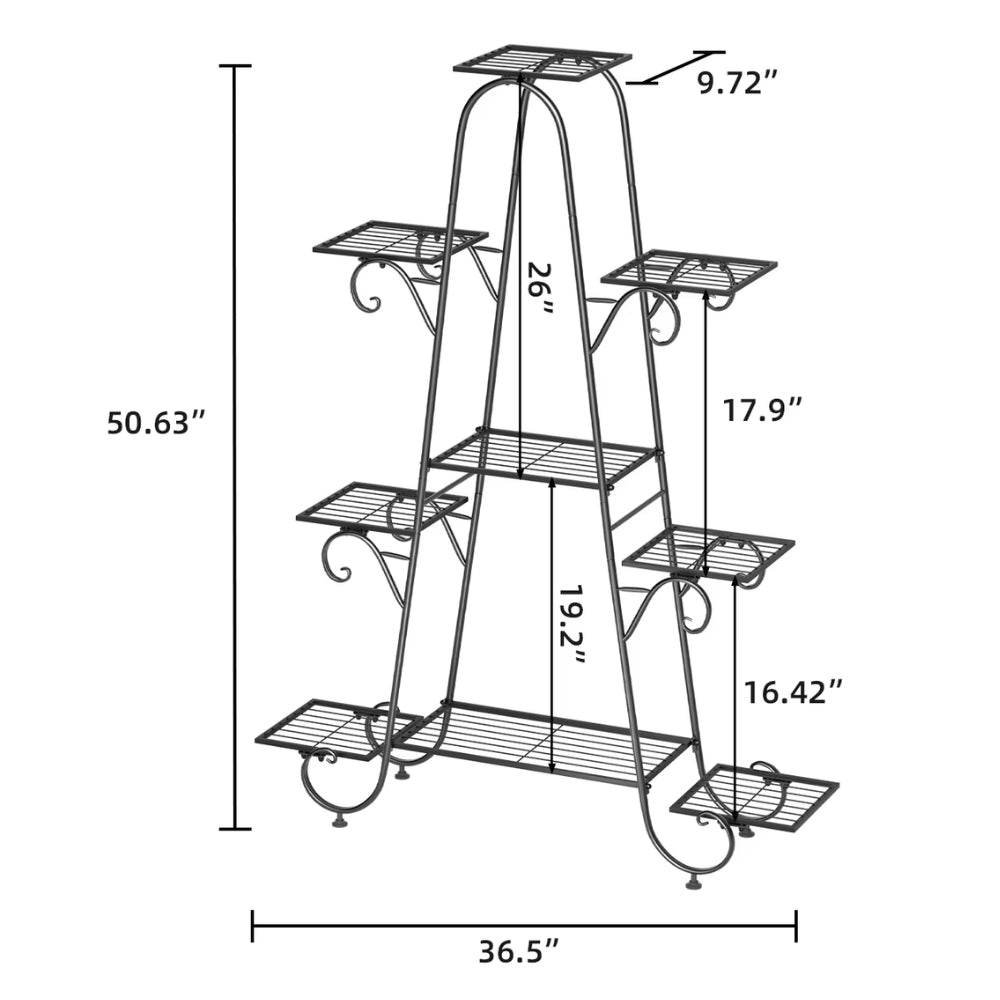 9 Tier Metal Plant Stand Garden Flower Pots Holder Display Rack