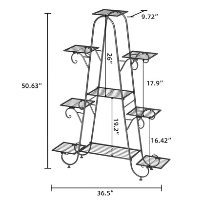 9 Tier Metal Plant Stand Garden Flower Pots Holder Display Rack