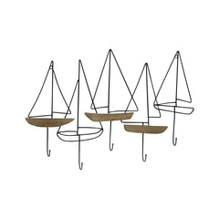 Sailboats 5-Hook Wallhanging