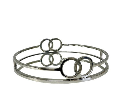 207C - Round 2 Buckle Tray Silver Lrg  40Cm Dia