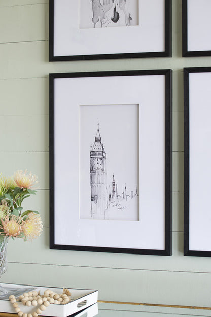 Set Of 4 Steeple Buildings Framed Prints.