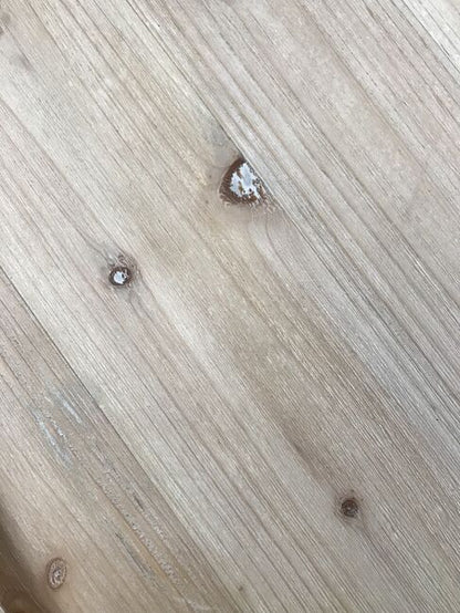 格子模様のラウンドシャビーシックコーヒーテーブル アンティーク調ホワイト