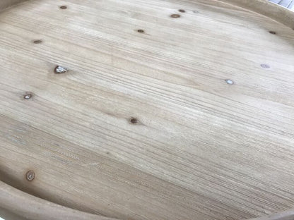 格子模様のラウンドシャビーシックコーヒーテーブル アンティーク調ホワイト