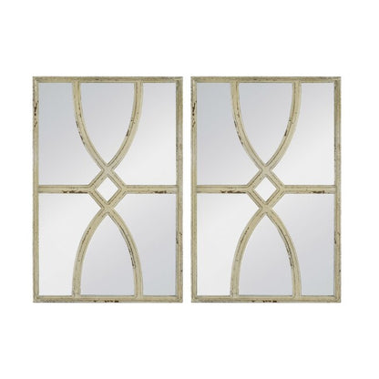 Set Of 2 Shabby Chic Carved Wall Mirrors 60. Set Of 2 Shabby Chic Carved Wall Mirrors Feature A Unique Pattern Of Whitewashed, Carved Wood