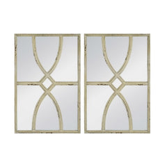 Set Of 2 Shabby Chic Carved Wall Mirrors 60. Set Of 2 Shabby Chic Carved Wall Mirrors Feature A Unique Pattern Of Whitewashed, Carved Wood
