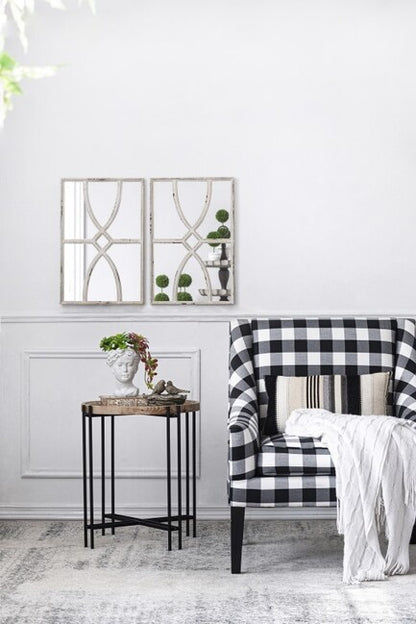 Set Of 2 Shabby Chic Carved Wall Mirrors 60. Set Of 2 Shabby Chic Carved Wall Mirrors Feature A Unique Pattern Of Whitewashed, Carved Wood