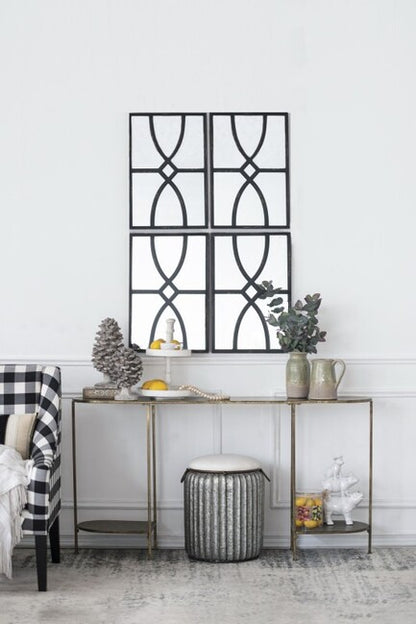 Set Of 2 Black Carved Wall Mirrors . They Can Be Displayed Side By Side Or Separately.