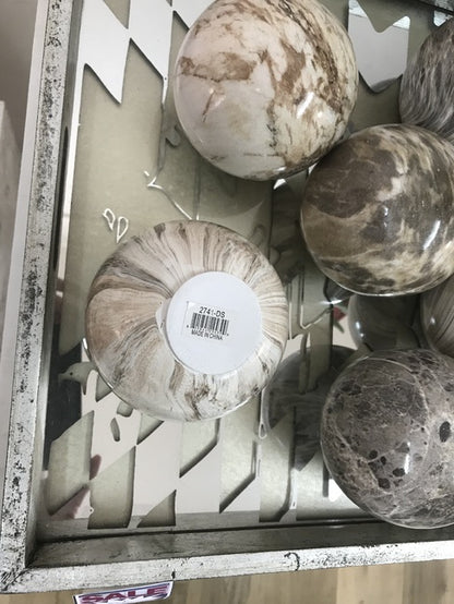 棕色大理石纹球（6 颗）