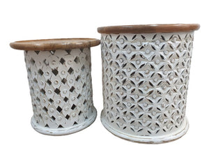 Jali Cutting set of 2 side tables